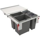 Franke Abfallsorter GARBO 60-3 Frontauszug ab 60 cm Schrankbreite / Abfalleimer / Mülleimer / Abfallsammler 38 (1x18+1x12+1x8) Liter