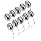 10er SET Tee-Ei Ø 4 cm mit Kette aus Edelstahl / Tee - Ei / Teeei / Teebereiter