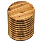 10er SET KESPER 28462 Pizzateller 32 cm aus FSC-zertifiziertem Akazienholz / Holzteller / Pizzaunterlage / Pizza-Holzteller / Holzgeschirr