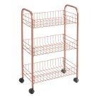 METALTEX 344403000 Lugano Allzweckwagen mit 3 Etagen Polytherm Copper / Rollregal, Höhe 63 cm