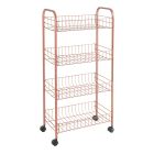 METALTEX 344404000 Ascona Allzweckwagen mit 4 Etagen Polytherm Copper / Rollregal, Höhe 86 cm