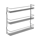 METALTEX 361433000 Lava Gewürzregal PEPITO mit 3 Etagen 36,5 x 8 x 31,5 cm TouchTherm, matt schwarz
