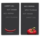 Multi - Glasschneideplatte 2er Set CHILI / Kesper / Herdabdeckplatten / Glasschneidbrett / Glasplatte / Spritzschutz