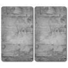 KESPER 36540-13 Multi-Glasschneideplatte 2er Pack Motiv BETON / Herdabdeckplatte / Glasschneidbrett / Glasplatte / Spritzschutz