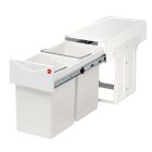 HAILO 3666-00 Abfallsorter 30 (2x15) Liter TANDEM ab 30 cm Schrankbreite, weiß
