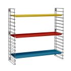 METALTEX 377603328 Bücherregal TOMADO mit 3 bunten Böden u. schwarzen Seiten / Hängeregal / TOMADO-Regalsystem