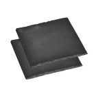 KESPER 38110 Untersetzer aus Schiefer 13 x 13 cm, 2er Pack / Glasuntersetzer
