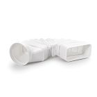 MF-RBFLEX 2 System 125 Rohrbogen weiß / Adapter, rund auf eckig / Compair flow (Ø 125)