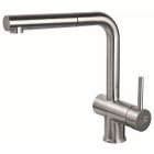 AquaCucina 45001-E Armatur LAGO S in EDELSTAHL mit ausziehbarem Auslauf / Küchenarmatur / Einhebelmischer