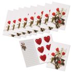 10er SET Grußkarte "Rosenmotiv" 54 g / Schokolade Herzen / Valentinstag / Muttertag