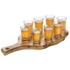 KESPER 68280 Schnapsglasträger, Kiefer - geflammt, mit 8 Gläsern