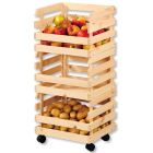 KESPER 69581 Kartoffel- und Obsthorde aus Kiefernholz 3-tlg. / Stapelhorde / Kartoffelhorde / Aufbewahrungsregal