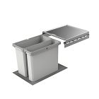 NABER Abfallsorter 24,5 (16+8,5) Liter COX® BOX 360 S/400-1 für 40 cm Schrankbreite