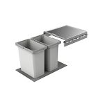 NABER COX® BOX 360 S/400-2 mit 24 Liter Abfallvolumen für 40 cm Schrankbreite / Abfallsorter