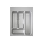 Besteckeinsatz-2, grau 40 cm (B 300-340 x T 360-440 mm) mit 4-Facheinteilung / Besteckeinsatz / Besteckkasten