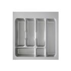 Besteckeinsatz-2, grau 50 cm (B 400-440 x T 360-440 mm) mit 6-Facheinteilung / Besteckeinsatz / Besteckkasten