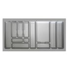 Besteckeinsatz-1, grau 100 cm (B 900-940 x T 440-490 mm) mit 12-Facheinteilung / Besteckeinsatz / Besteckkasten