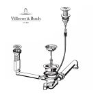 Villeroy und Boch Ab- und Überlaufgarnitur 825210 mit Excenterbetätigung / Ersatzteil / Überlaufventil / Ablauf