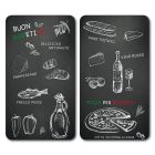 Multi - Glasschneideplatte 2er Set Ristorante / Herdabdeckplatten / Spritzschutz