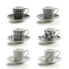 ART DECO Bone China Porzellan Espressotasse mit Untere in verschiedenen Dekors / Maxwell und Williams / Espresso / Espressotasse / Untere