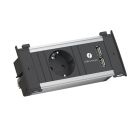 BACHMANN 927.201 KAPSA Einbau Steckdose und USB Charger mit Stromzuleitung / Steckdosenleiste / Schukosteckdose