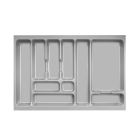 Besteckeinsatz mit 10-fach Einteilung für 80er Schublade mit GRASS-Auszug / Aussenmaße (BxTxH) 710 x 480 x 50 mm / Leicht, Häcker und Zeyko / Schubfacheinsatz / Besteckkasten / Kunststoff-Besteckeinsatz