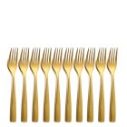 10er SET COMAS 6099 Kuchengabel BARCELONA GOLD Edelstahl 18/10 / PVD-Beschichtung / Gold-Finish