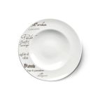 CreaTable - EUROPA GUSTOSO - Pastateller 30,5 cm aus Porzellan mit Schriftdekor