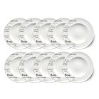 10er SET CreaTable - EUROPA GUSTOSO - Pastateller 27 cm aus Porzellan mit Schriftdekor