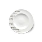 CreaTable - EUROPA GUSTOSO - Pastateller 27 cm aus Porzellan mit Schriftdekor