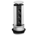 EVOline PORT 3-fach Deckel und Manschette silber lackiert / Mehrfachsteckdose / Steckdosenverteiler