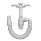 Flaschensiphon 1,5 Zoll mit flexiblem Anschlussrohr und zwei Geräteanschlüssen