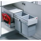 HAILO 3666-80 Abfallsorter 30 (2x15) Liter TANDEM 15/15/KS inkl. Kehrset ab 40 cm Schrankbreite