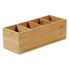 KESPER 70850 Besteckkasten 4-fach aus FSC-zertifiziertem Bambus / Besteckhalter / Box