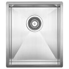 Lavabo KUBUS 340 Edelstahlspüle mit Ab- und Überlaufgarnitur mit Handbetätigung / Ausschnittmaß: 360 x 420 mm / Nullradius Spüle / Lavabo / Designspüle