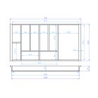 Maßanfertigung AG2823 - Besteckeinsatz Free Classic 08000 mit Sondereinteilung / Buche / 718 x 372 x 54 mm