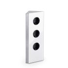 MIRA Eck Glas Eck-Steckdosenelement WEISS - Schuko 3-fach / Steckdosen