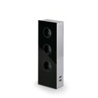 MIRA Glas-USB Steckdosenelement SCHWARZ - Schuko 3-fach und 2-fach USB Charger / Steckdosen / USB-Port
