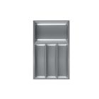 Besteckeinsatz MOVE Silbergrau, genarbt für 40er Schublade / Maße (BxT): 292 x 473,5 mm / Besteck-Einsatz / Einsatz / Besteckkasten / Schubladeneinsatz