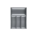 Besteckeinsatz MOVE Silbergrau, genarbt für 45er Schublade / Maße (BxT): 342 x 473,5 mm / Besteck-Einsatz / Einsatz / Besteckkasten / Schubladeneinsatz