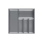 Besteckeinsatz MOVE Silbergrau, genarbt für 60er Schublade / Maße (BxT): 492 x 473,5 mm / Besteck-Einsatz / Einsatz / Besteckkasten / Schubladeneinsatz