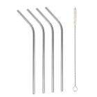 Metaltex 253181000 INOX Trinkhalme - geknickt - 4 Stk. mit Reinigungsbürste / Strohhalme