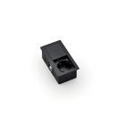 PLAZA 1 Steckdosenelement MATTSCHWARZ - Schuko 1-fach mit Schiebedeckel / Steckdosen