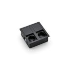 PLAZA 2 Steckdosenelement MATTSCHWARZ - Schuko 2-fach mit Schiebedeckel / Steckdosen