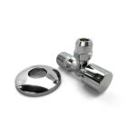 PUTEUS Eckventil 1/2 Zoll mit Komfortgriff und Schubrosette / Wasseranschluss