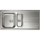 Spüle RIVA 4 mit Drehexcenterbedienung und Restebecken / Edelstahlspüle / CONTURA / Ausschnitt 975 x 475 mm