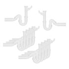 10er SET Universal-Röhren-Geruchsverschluss 1 1/2 " mit einem Geräteanschluss und 50 mm Abgang / Ablaufverbindung / Sifon / Abfluss / Geruchsverschluss / Traps