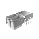 NABER 8012301 Abfallsammler 32 (2x16) Liter Cox® Base 360 S/450-2 hellgrau, H 360 mm
