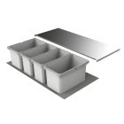 Abfallsorter Cox Box 1T/1000-4 mit vierfach Trennung für 100 cm Schrankbreite / Abfalleimer / Abfallsammler / Mülleimer