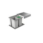 NABER Abfallsorter 28,5 (8,5 + 2x10) Liter COX® BOX 360 S/450-3 inkl. Biodeckel für 45 cm Schrankbreite